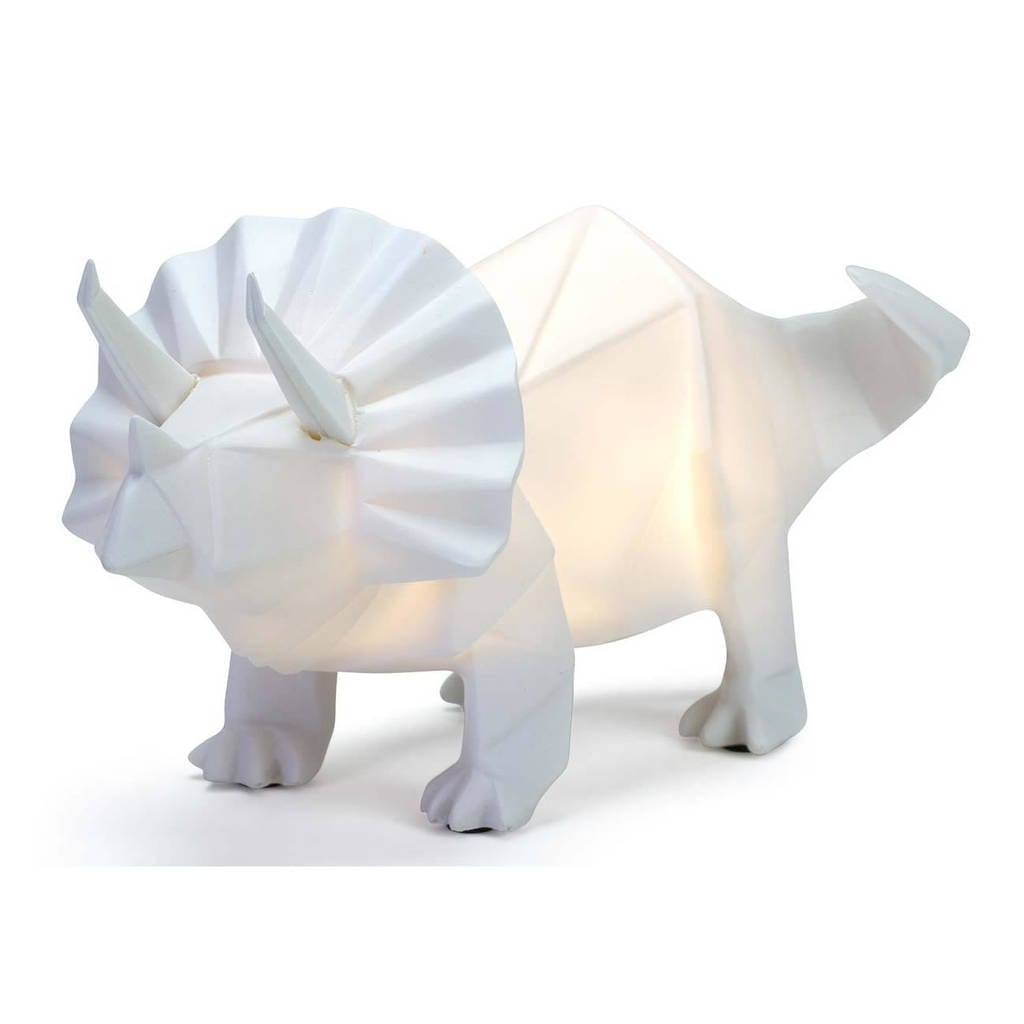 Tiny Toby Triceratops origami style dinosaur lamp – Calico Clouds